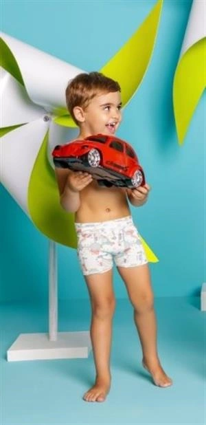 Cuequinha Boxer Algodão Estampada Infantil C/ Cós (367C5) 
